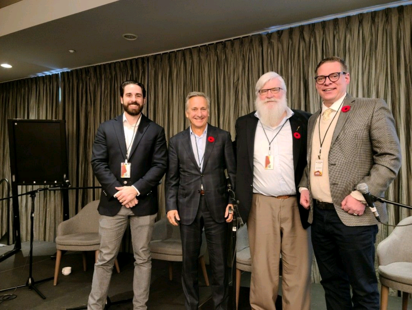 Cole Kander with Former MP James Cummings, Former MLA David Dorward, and former Councillor Jon Dziadyk