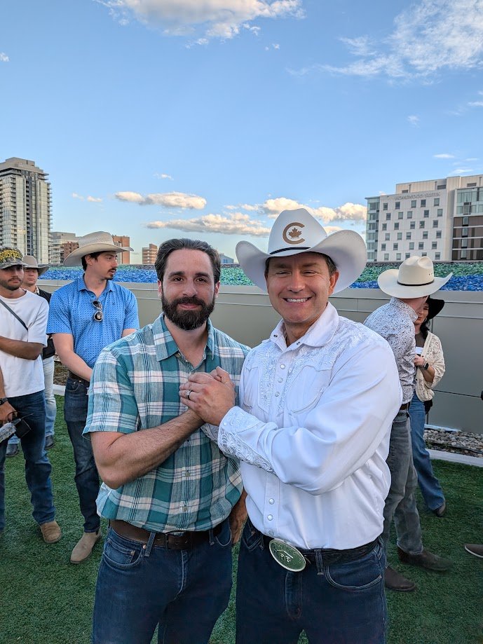 Cole Kander with federal Conservative leader Pierre Poilievre